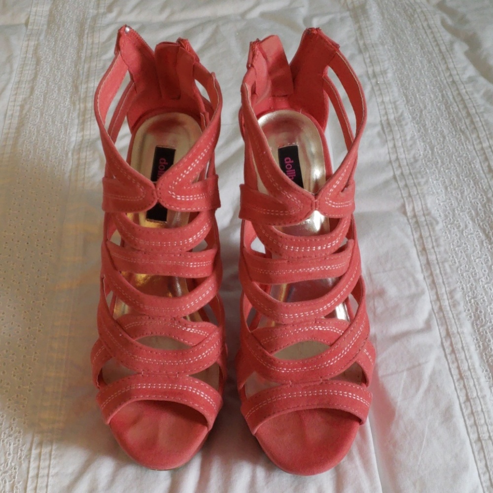 Coral Wedge Heels